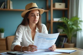 Femme en été planifiant un voyage en croisière à domicile
