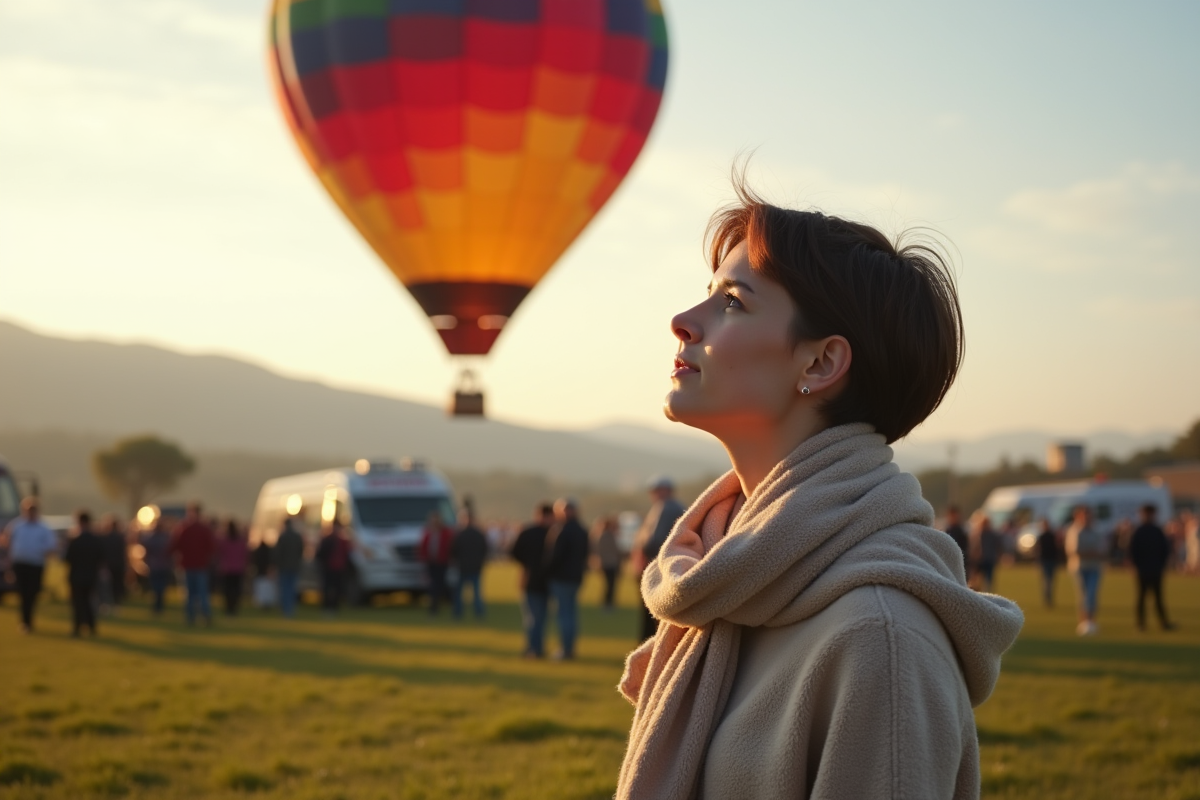 Jeune femme regardant un ballon s