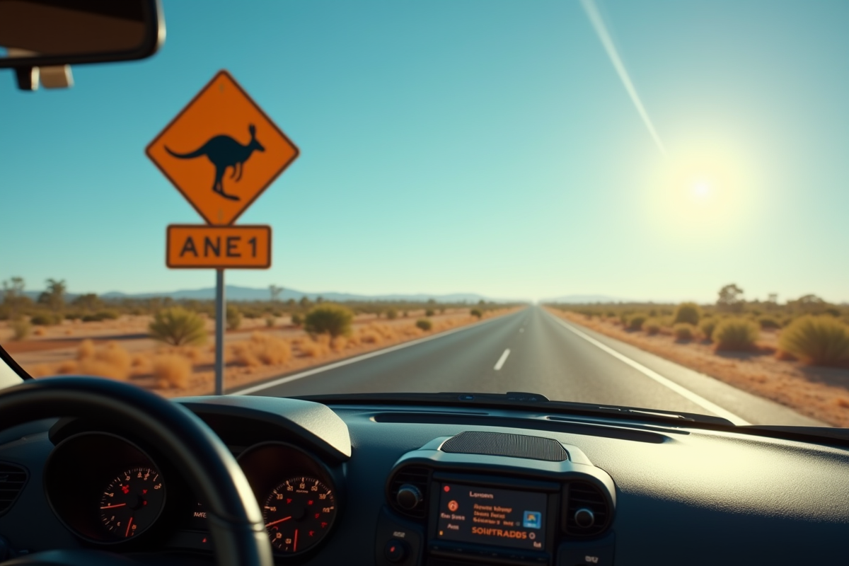 Voiture conduite à gauche avec permis français sur le tableau de bord