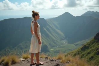 Femme souriante au Maido avec Cirque de Mafate