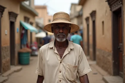 Homme zanzibarite dans une ruelle de Stone Town